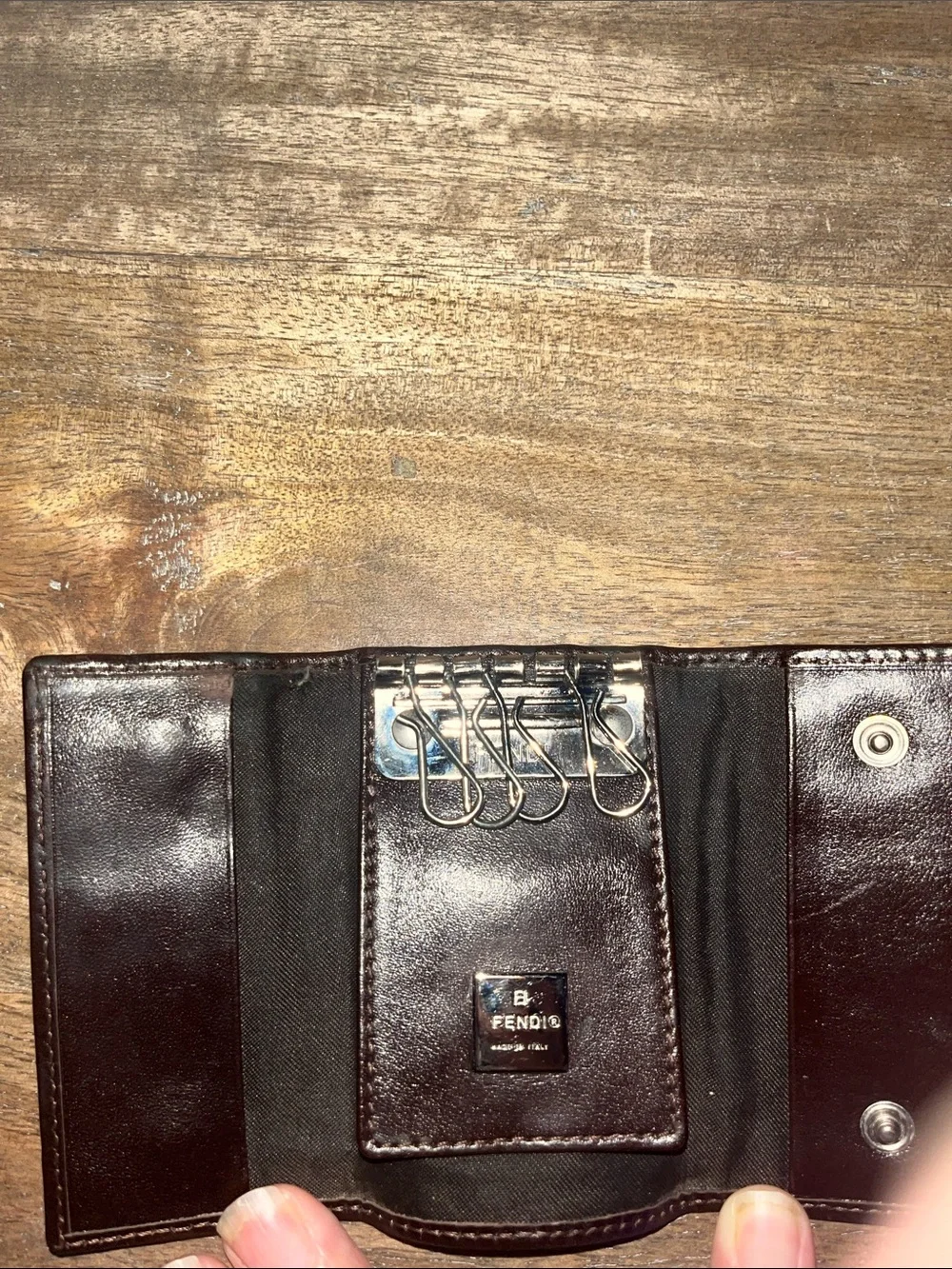 Fendi Brown & Black Monogram Key Case
